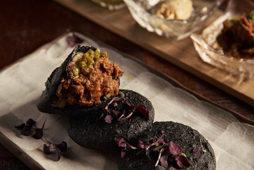Dragonfly Izakaya’s Charcoal Arepas 1 Dragonfly Charcoal Arepas