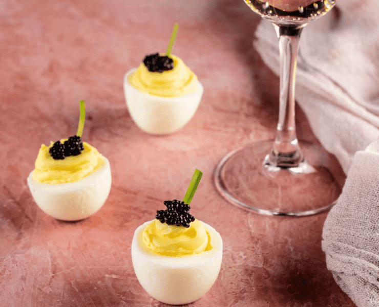 Icebox Cafe’s Caviar Deviled Eggs Parfait