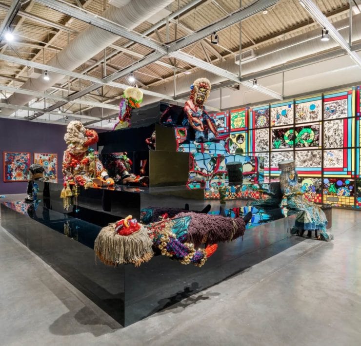 Installation view of Raúl de Nieves: Eternal Return and the Obsidian Heart at MOCA North Miami - Photo by Michael Lopez with Zachary Balber Photography