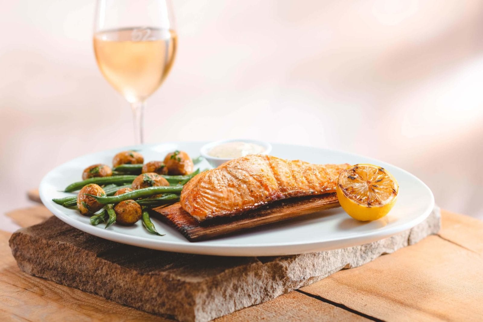 Seasons 52 Fort Lauderdale’s Cedar Plank-Roasted Salmon