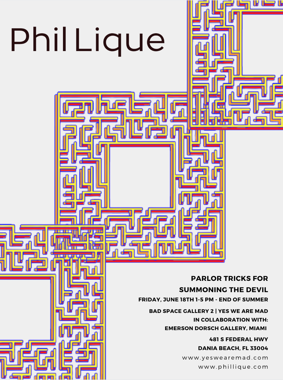 MAD Arts Presents Parlor Games for Summoning the Devil by Philip Lique 1 MAD Summoning the Devil Exhibition Invitation