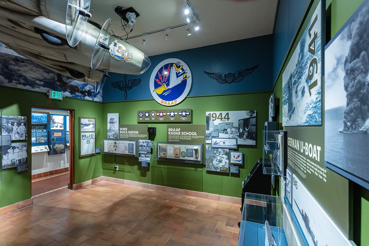 The WWII exhibit at newly renovated The Schmidt Boca History Museum