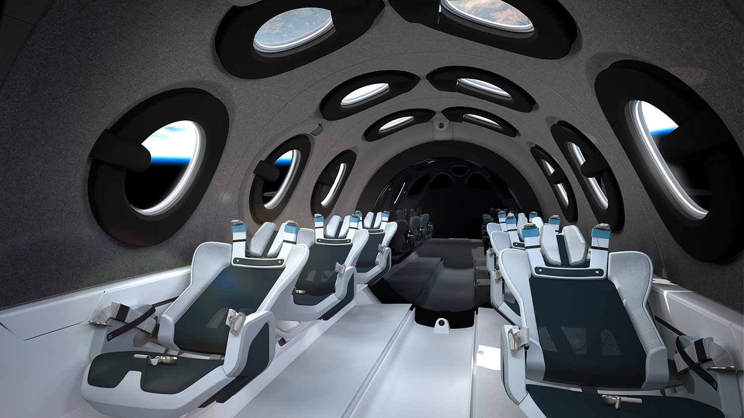 Virgin Galactic spaceship interior