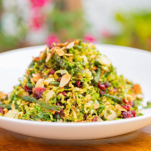 CRISPY SHAVED BRUSSELS SPROUT AND GREEN BEAN SALAD