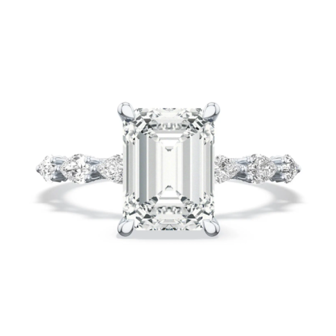 Emerald Solitaire Engagement Ring