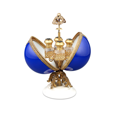 Louis XV-Style Opaline Glass Perfume Set