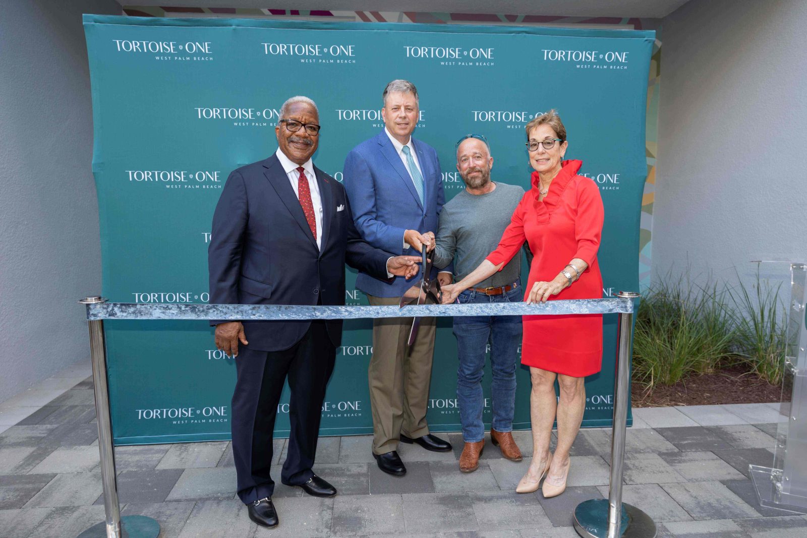 Keith James, Mayor of West Palm Beach; Kelly Brannen, Tortoise Properties Chairman and Co-Founder; Jake Geleerd, Tortoise Properties CEO and Co-Founder; Maria Marino, Vice Mayor of Palm Beach