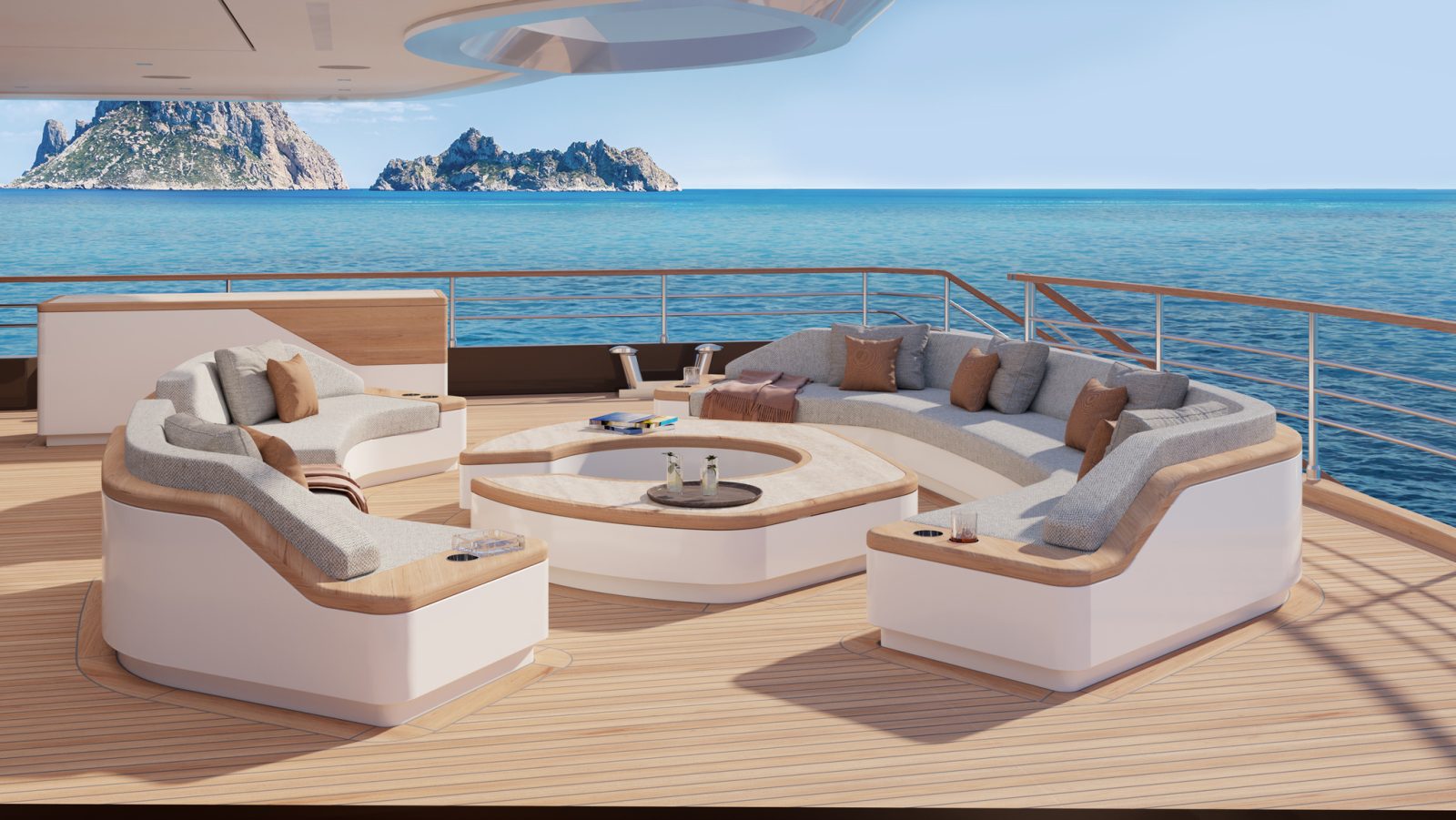 Moonflower Luxury Yacht with Expansive Beach Club, Pool, and Swim Platform