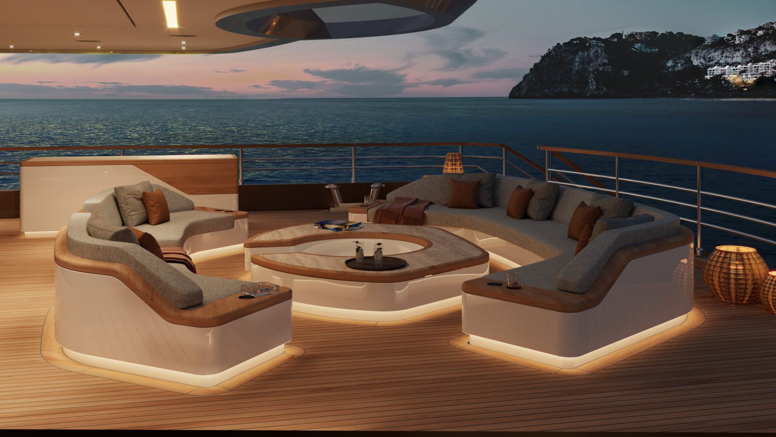 Moonflower Luxury Yacht with Expansive Beach Club, Pool, and Swim Platform