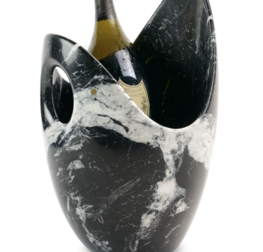 Marquina Marble Champagne Cooler by Barberini & Gunnell