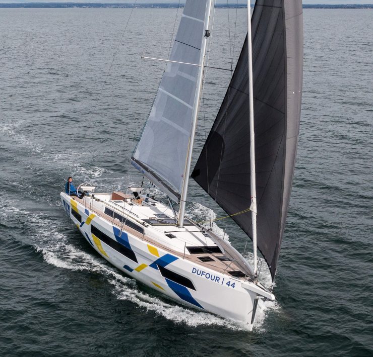 Dufour 44 Sailboat - 45ft Luxury Yacht with Geometric Design & Full-Batten Mainsail