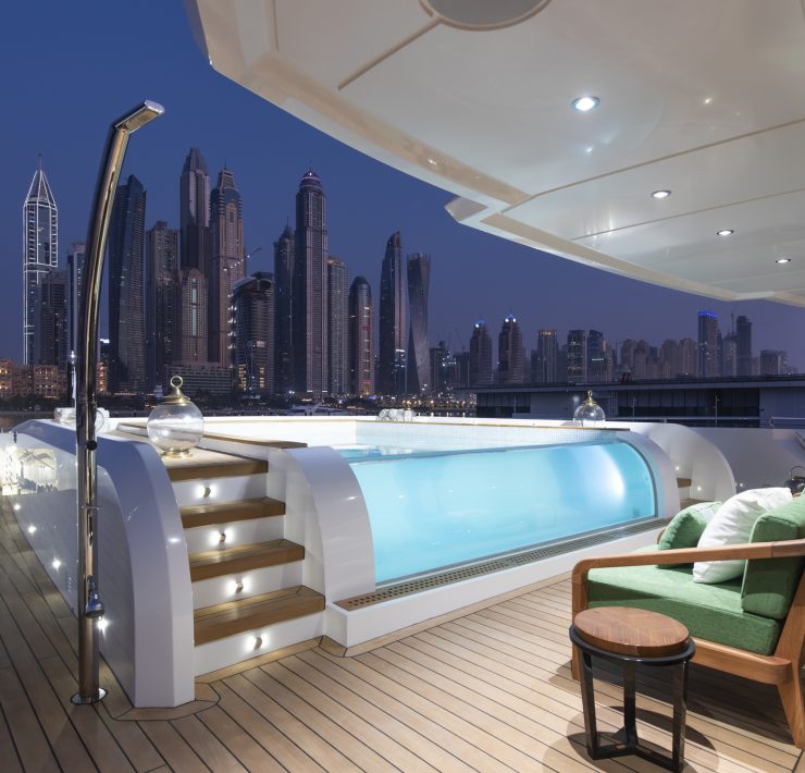 Majesty 175 Luxury Yacht with Swimming Pool and Beach Club