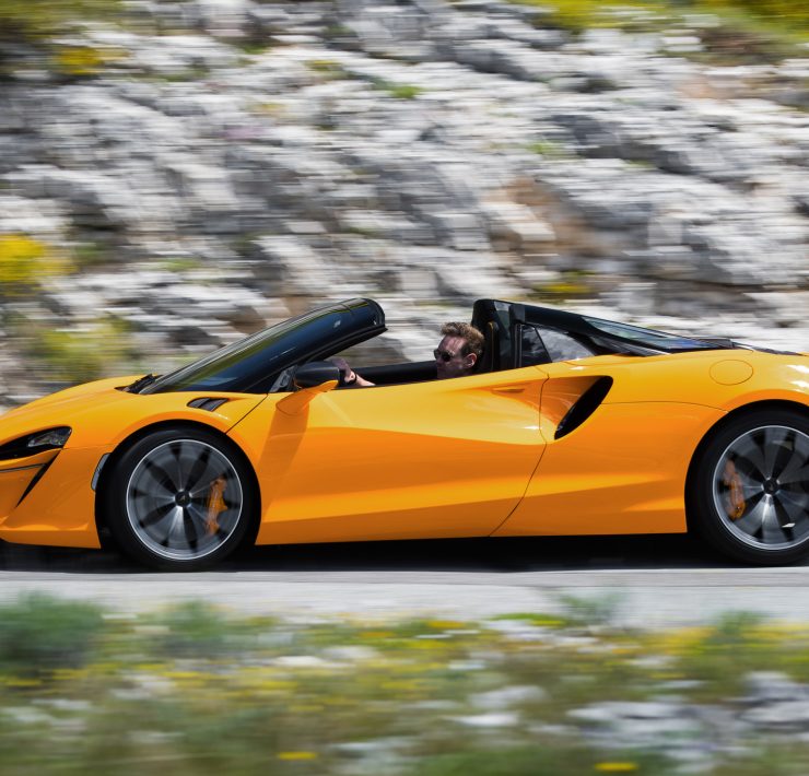 McLaren Artura Spider open-air driving experience with carbon-fiber construction