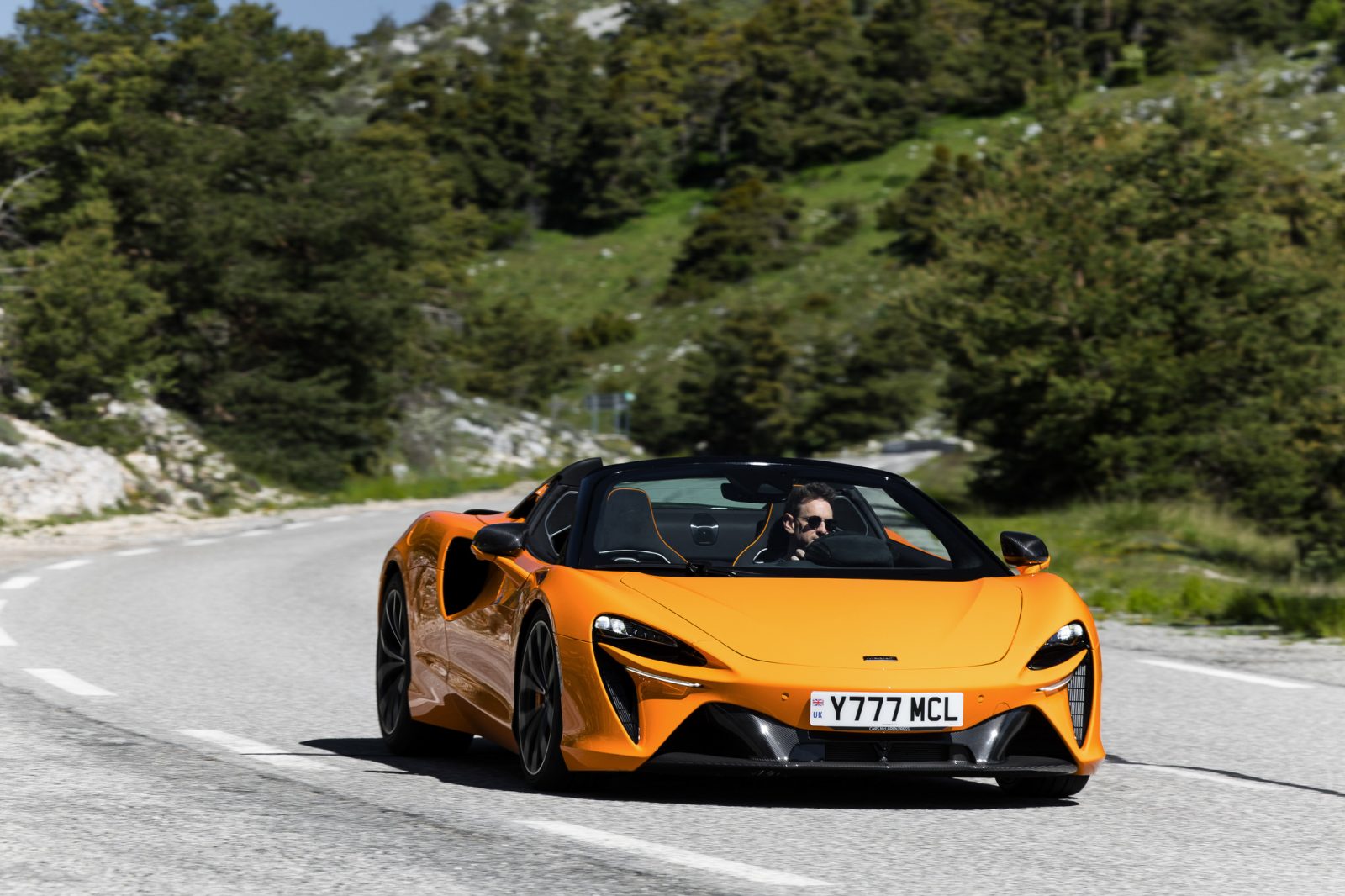 2025 McLaren Artura Spider with 671 horsepower and efficient hybrid engine