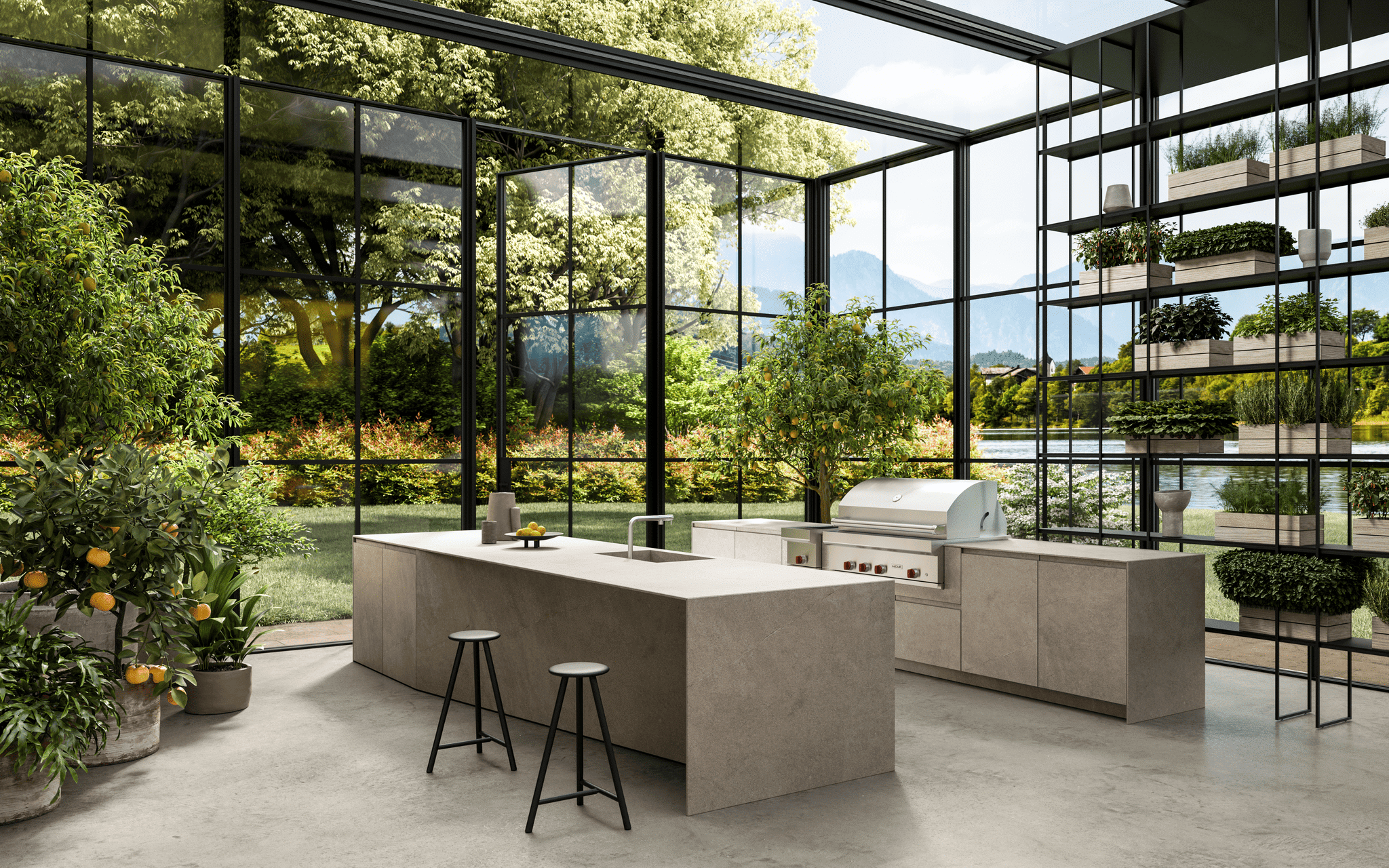 South Florida Lifestyle Magazine for Luxury Decor &amp; Finishes,Top Miami Designers,MiaCucina The Cut Sofia Orangerie Outdoor Kitchen