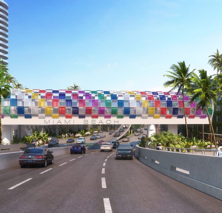 Miami Beach Fifth Street Pedestrian Bridge at South Beach Entrance