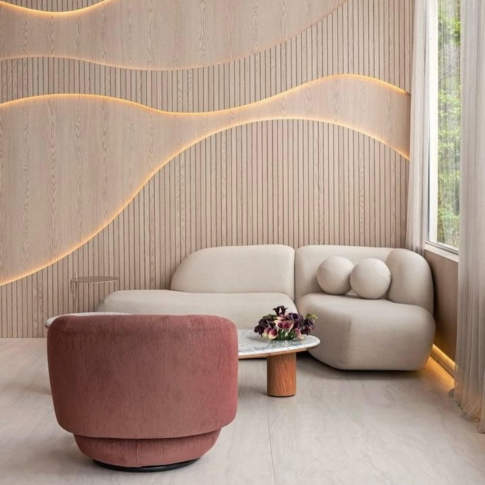 South Florida Lifestyle Magazine for Luxury Decor & Finishes,Top Miami Designers,Tighemi Travertine Bowl with Trio of Spheres