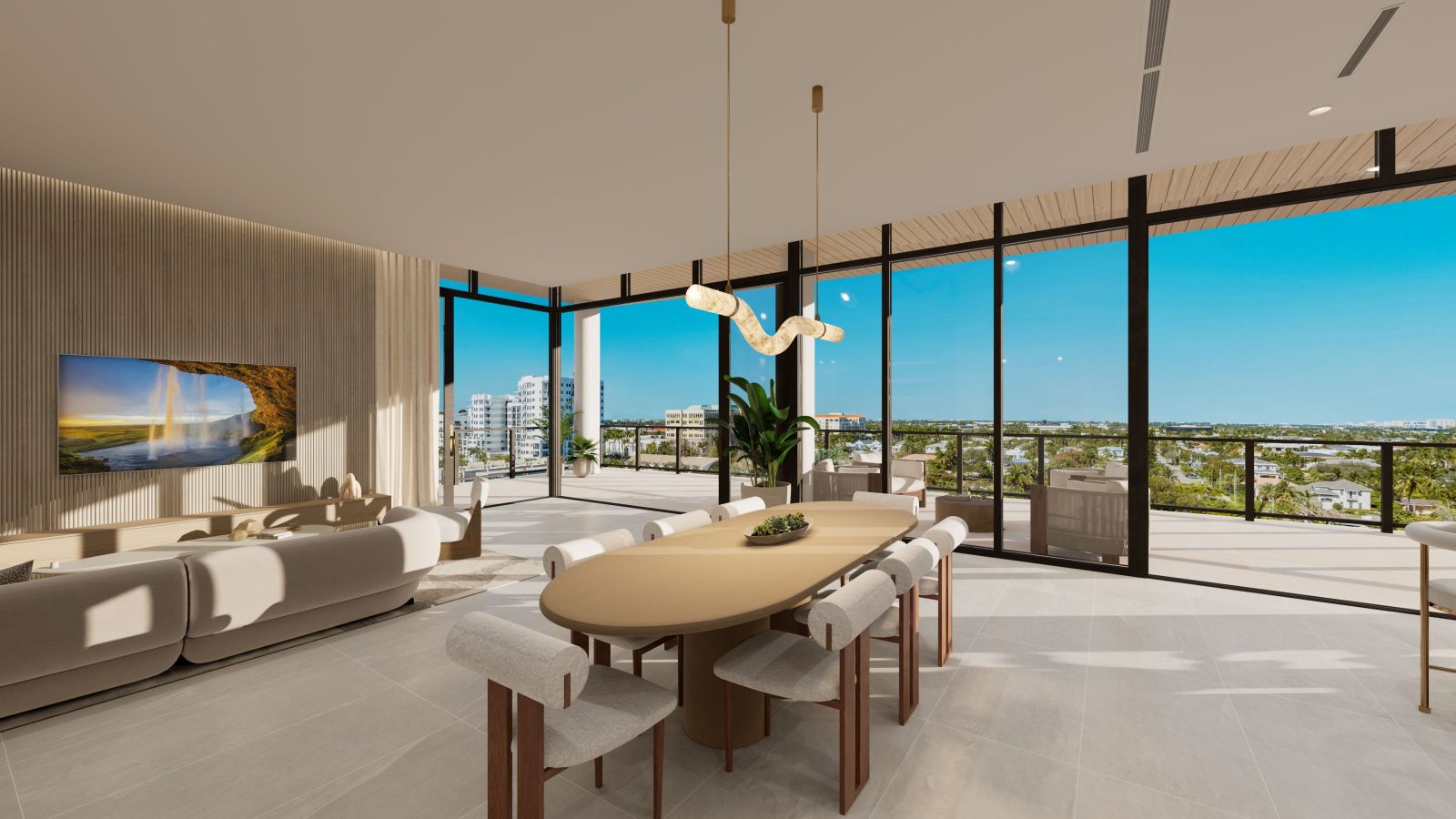 Glass House Penthouse 93 - dining room with view