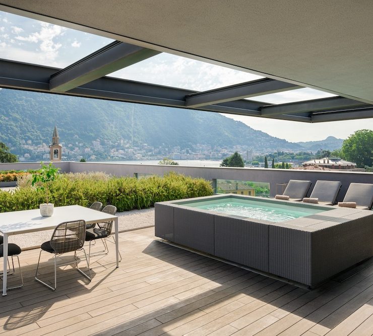 View overlooking Lake Como from the Presidential Suite at the Hilton Lake Como.