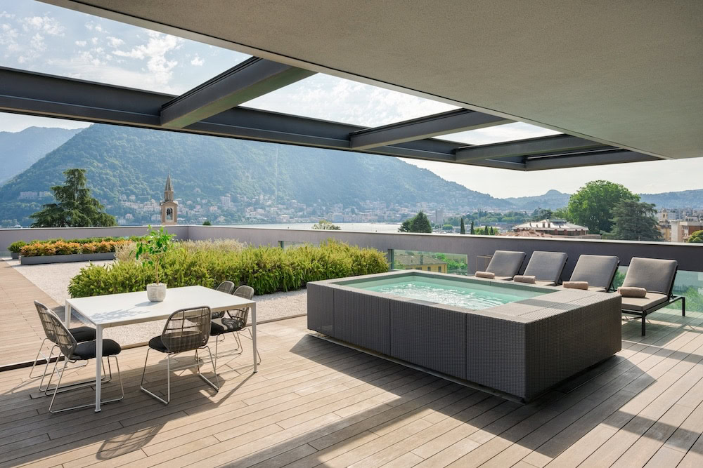View overlooking Lake Como from the Presidential Suite at the Hilton Lake Como.