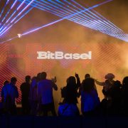 BitBasel 2025 opening event at Sagamore Hotel Miami Beach featuring digital art projections and live audience.