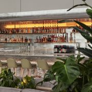 Elegant cocktail and wine bar at ADRIFT Mare on the 25th floor of Hotel AKA Brickell.