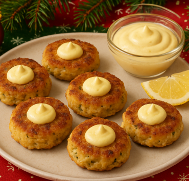 Mini Crab Cakes with Lemon Aioli | Easy Elegant Appetizer