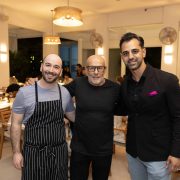 Chef Sam Levenfeld, Chef Claudio Lobina, and Rishi Idnani at the exclusive Continuum and K’Far culinary collaboration in Miami Beach.