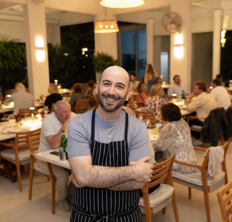 Chef Sam Levenfeld of K’Far Brooklyn with Continuum residents during private dinner event at The Patio, Miami Beach.