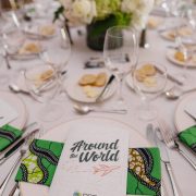 Guests enjoying the Both Ends Believing “Around the World” Gala dinner at Brook Hollow Country Club.