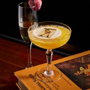 Porn Star Martini from Mama Tried’s new 2025 cocktail menu featuring vodka, passion fruit puree, vanilla, and a sidecar of bubbles.