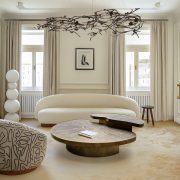 Rose Oval Chandelier and Myth Coffee Table by KOKET