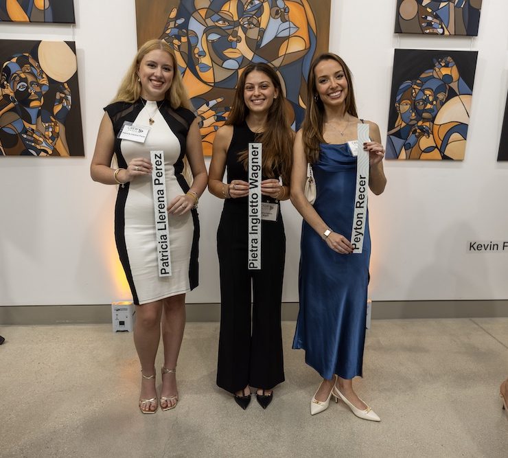 The 2025 CREW Miami Scholarship Award Recipients: (l to r) Patricia Llerena Perez, Pietra Ingletto Wagner, Peyton Recer