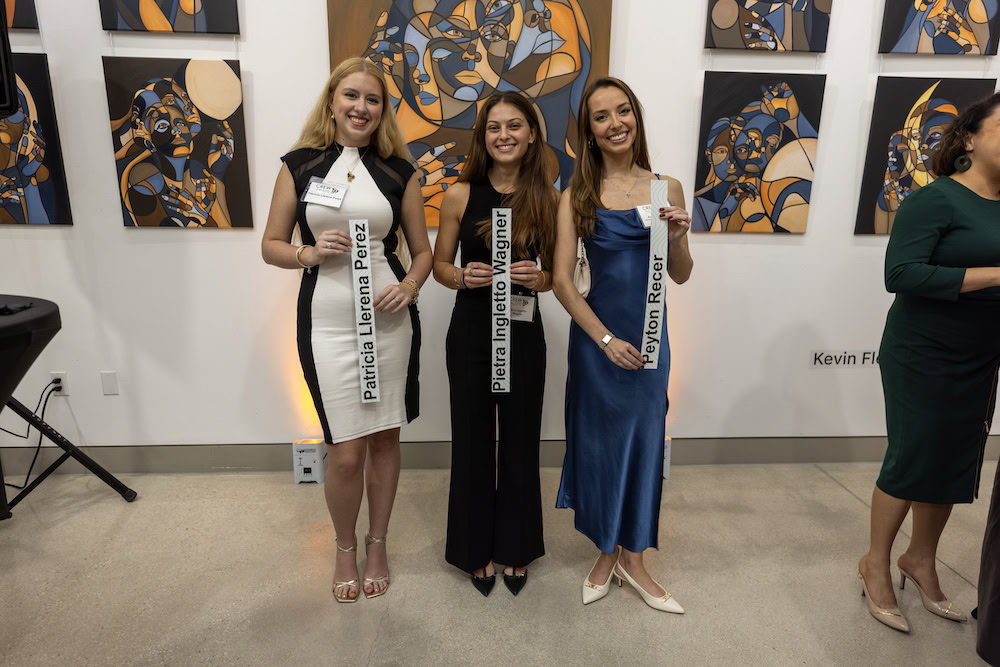 The 2025 CREW Miami Scholarship Award Recipients: (l to r) Patricia Llerena Perez, Pietra Ingletto Wagner, Peyton Recer