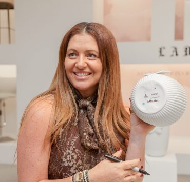 Olga Hanono celebrating the launch of her latest collection