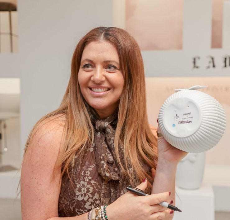 Olga Hanono celebrating the launch of her latest collection