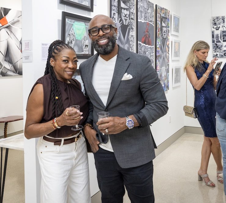 Guests enjoying wine at Miami Art Week 2025