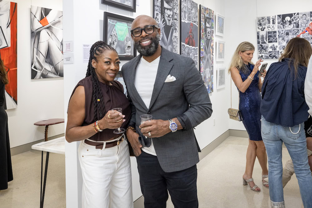 Guests enjoying wine at Miami Art Week 2025
