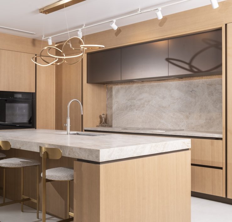 Elegant kitchen at Glass House Boca Raton sales gallery