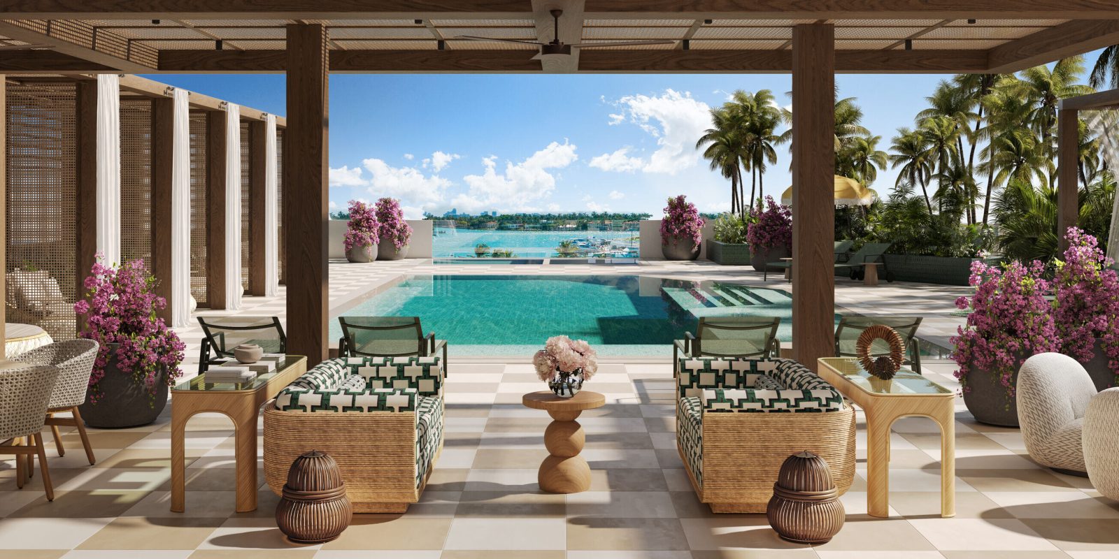 Poolside at PALMA Miami Beach Residences in North Beach
