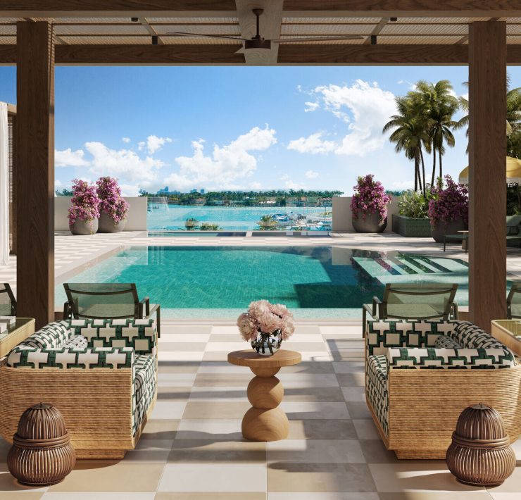 Poolside at PALMA Miami Beach Residences in North Beach