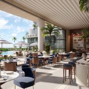 Poolside restaurant at Cipriani Residences Miami