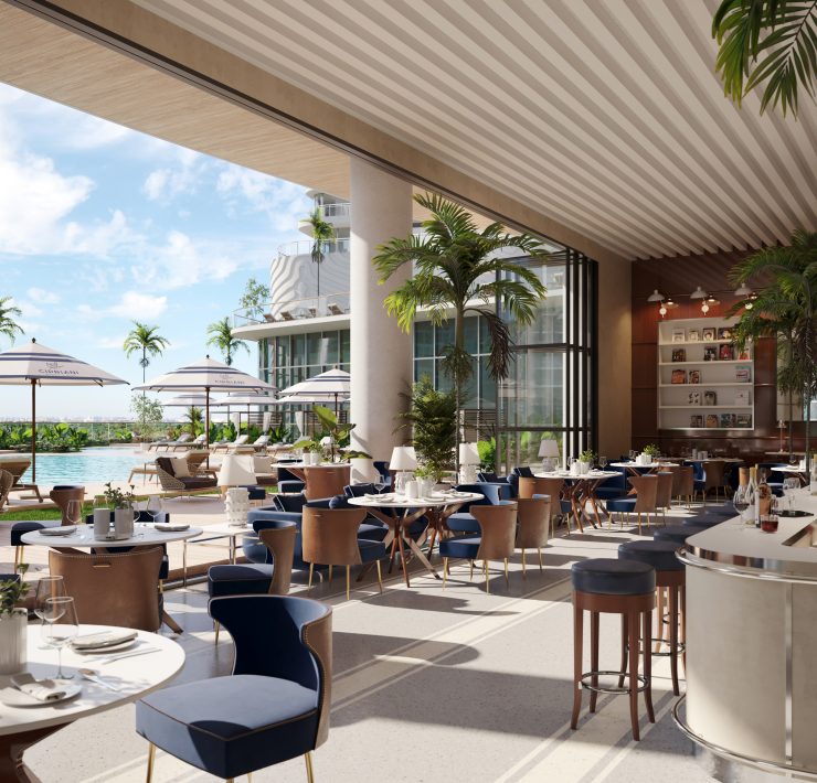 Poolside restaurant at Cipriani Residences Miami