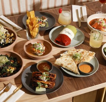 Delicious spread of plant-based dishes served at Jajaja Mexicana