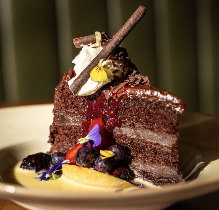 triple chocolate cake at galley