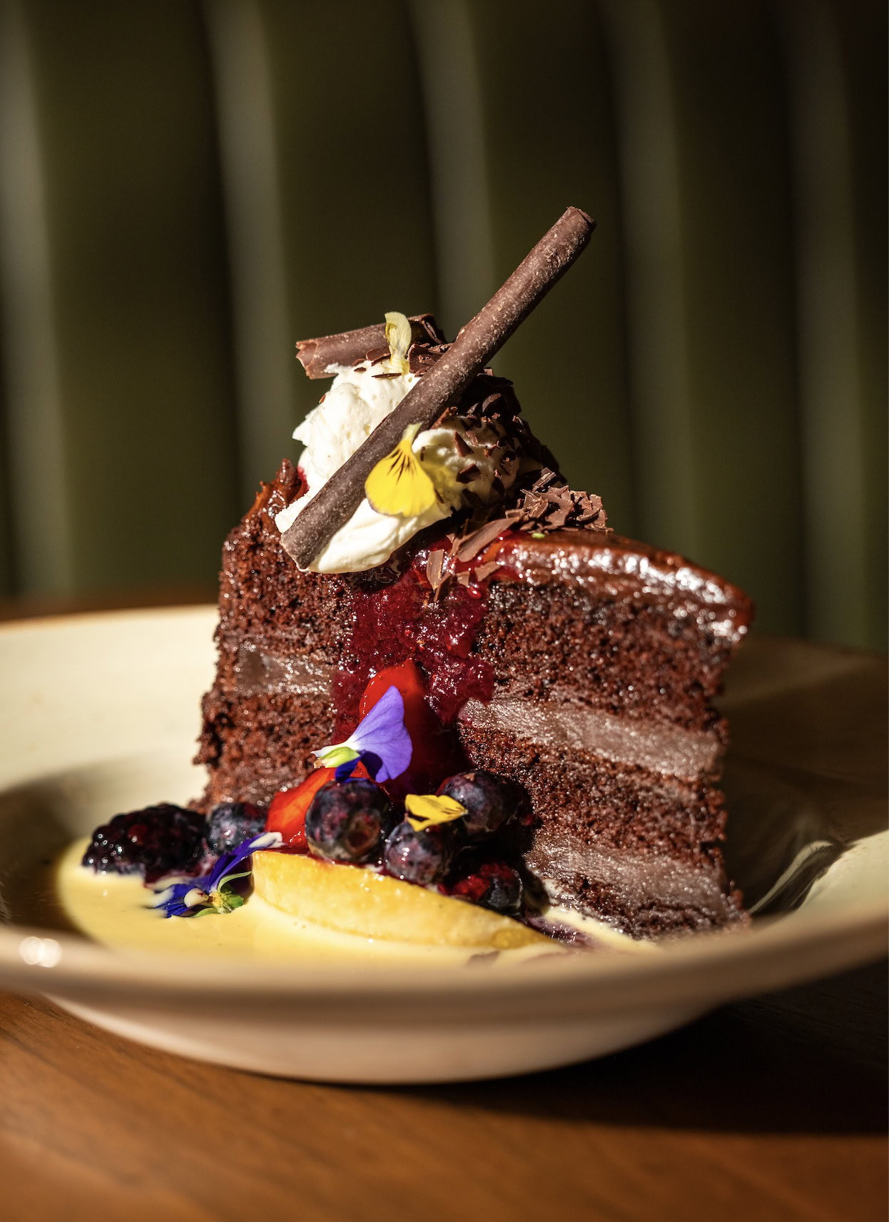 triple chocolate cake at galley