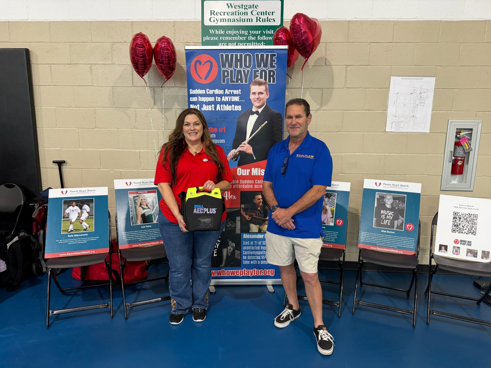 craig goldenfarb ceo and founder of goldlaw and stacy cartechine wwpf heart screening director mother of sudden cardiac death victim aed donation 3