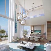 res ph living dining double height landing