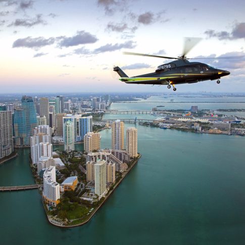 sikorsky s 76 miami skyline (not golden hour, not flexjet)