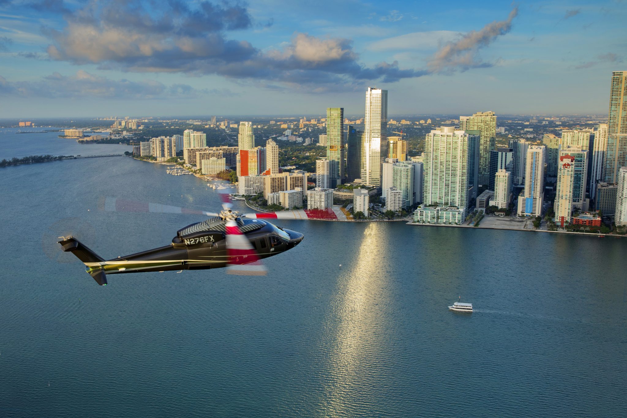 sikorsky s 76 miami skyline (not golden hour not for flexjet)